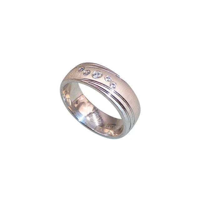 BANDRING AUS 925ER SILBER MIT ZIRKONIABESATZ.