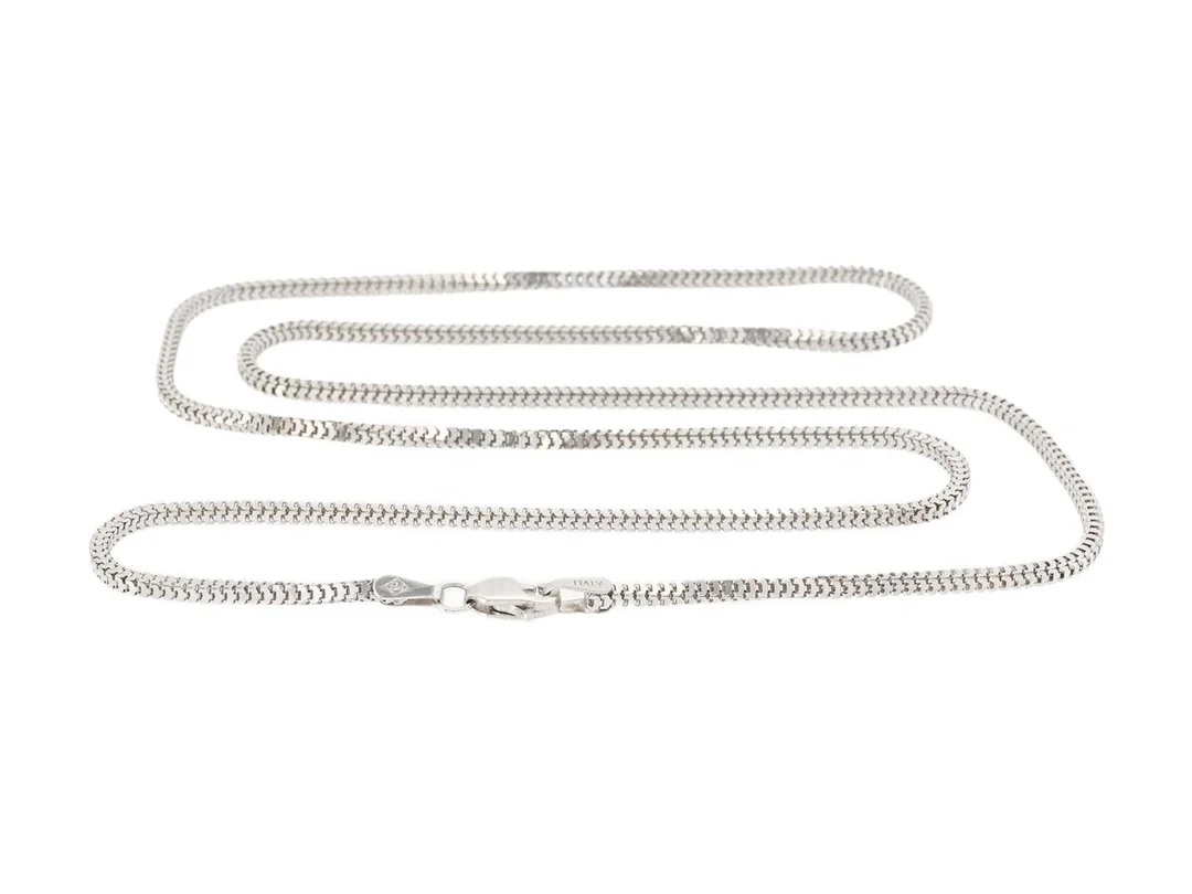 HALSKEDJA, 18K vitguld, Italien, längd 50 cm, vikt 6,1 g. — Smycken/Halskedja — Kaplans