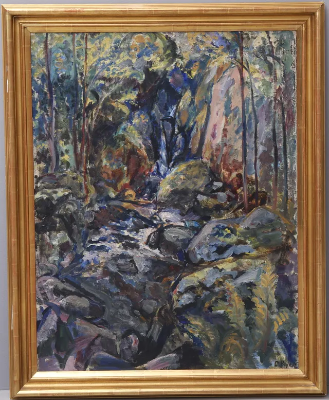 CARL RYD. Vattenfall, olja på duk, signerad, daterad 17.