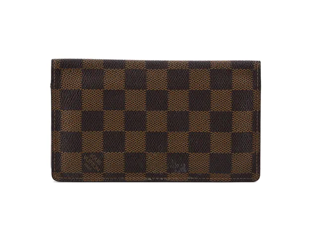 PLÅNBOK, LOUIS VUITTON, Damier Ebene, 3st kontokortsfack, sedel, 10x16x1cm,