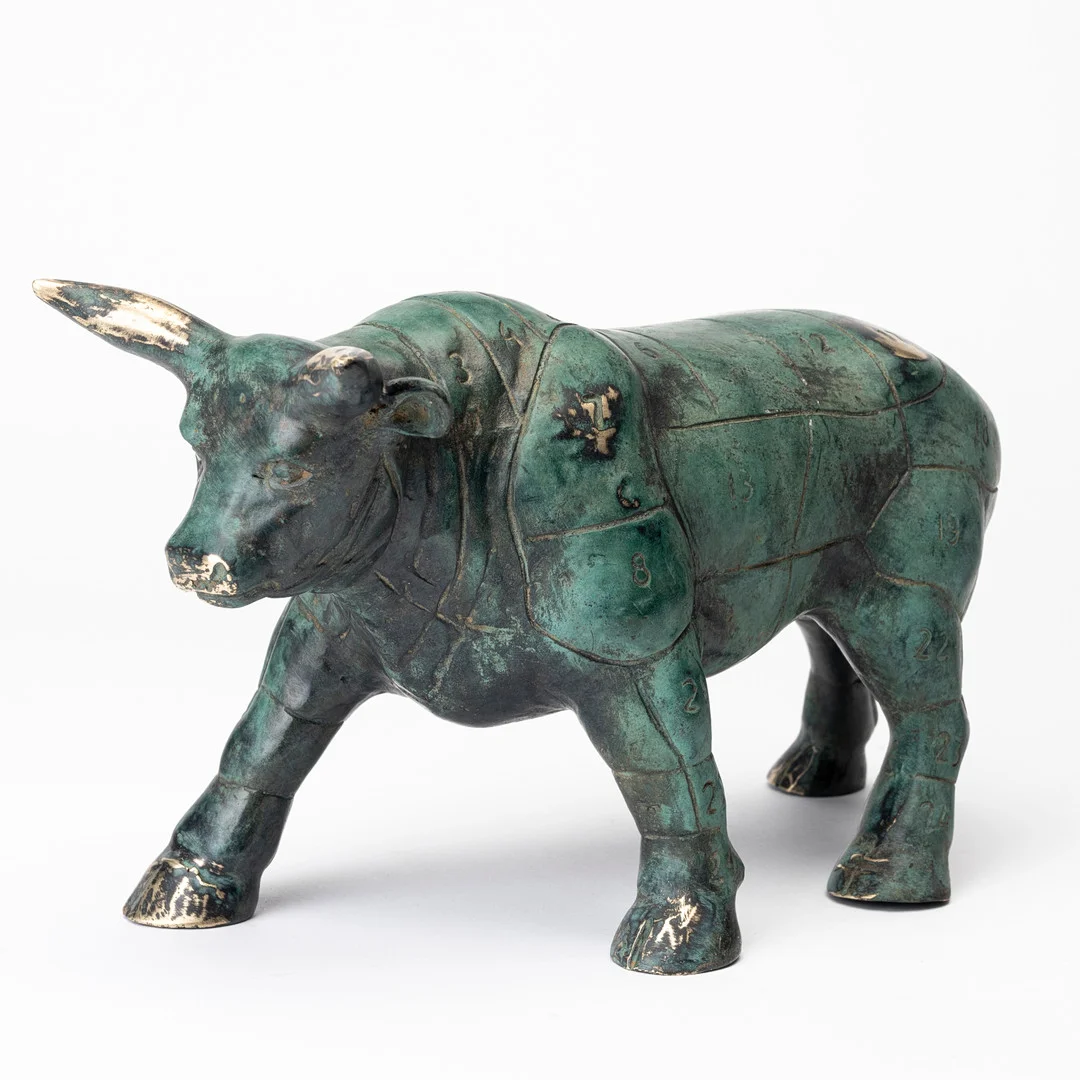 ANDREAS WARGENBRANT. Skulptur, "El Bull", grönpatinerad brons, handsignerad, gjutarstämpel. — Sculptures & Bronzes — Auktionshuset Kolonn