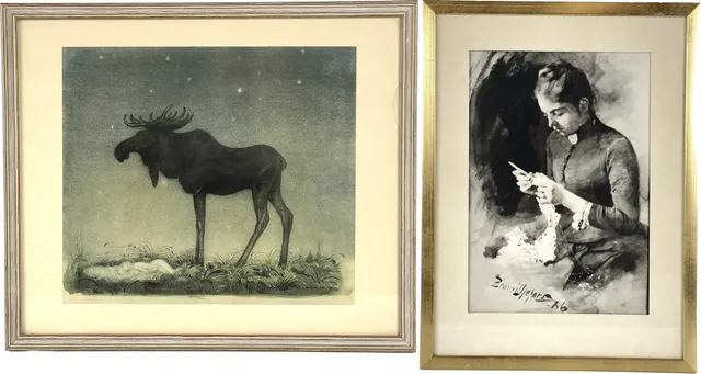 TRYCK, 2 st, efter, Bruno Liljefors samt John Bauer.