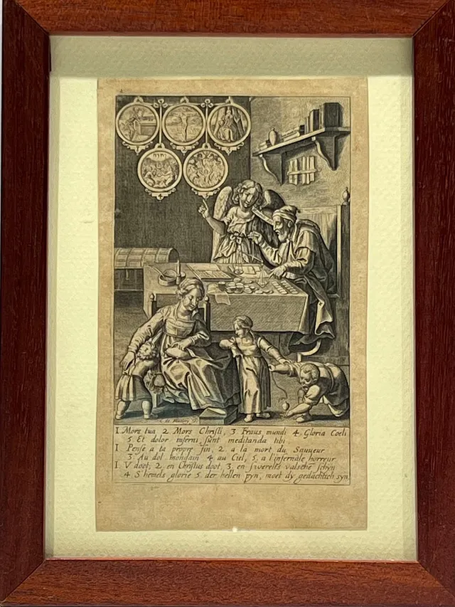 KAREL VAN MALLERY (AMBERES, 1571 -1635?). Alegoría de la muerte, grabado sobre papel al buril. Hacia 1600.