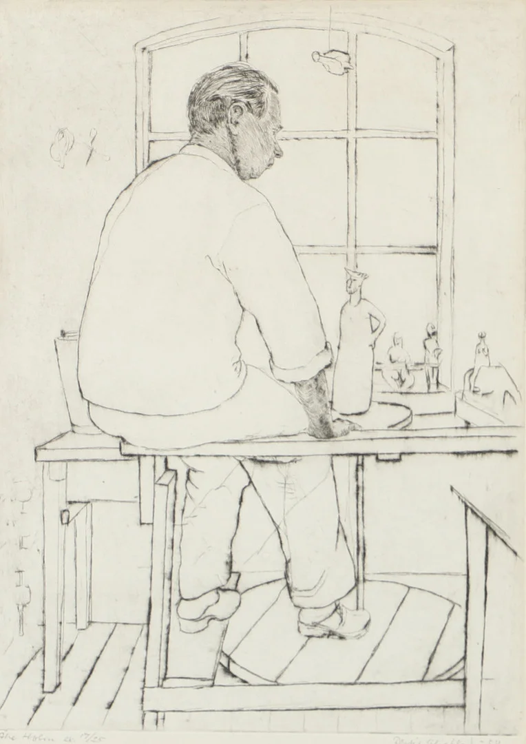 BERTIL LILJEBLAD. Porträtt av Åke Hol,, etsning, signerad -58. — Engravings & Prints — Helsingborgs Auktionskammare
