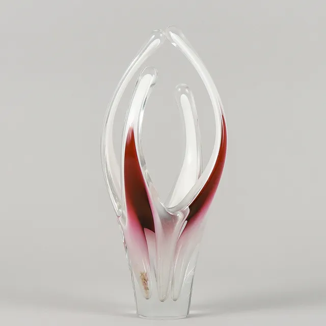 PAUL KEDELV. Glasskulptur, "Coquille", Flygfors.