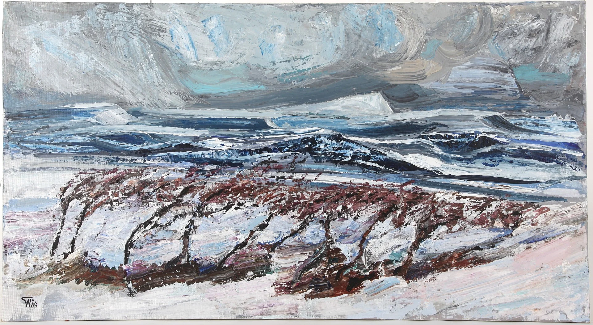 BENGT ELLIS. 1923-2007. Olja på duk, 60 x 110 cm, "Vårvinter i Härjedalen", signerad. — Paintings — Auktionsverket Engelholm