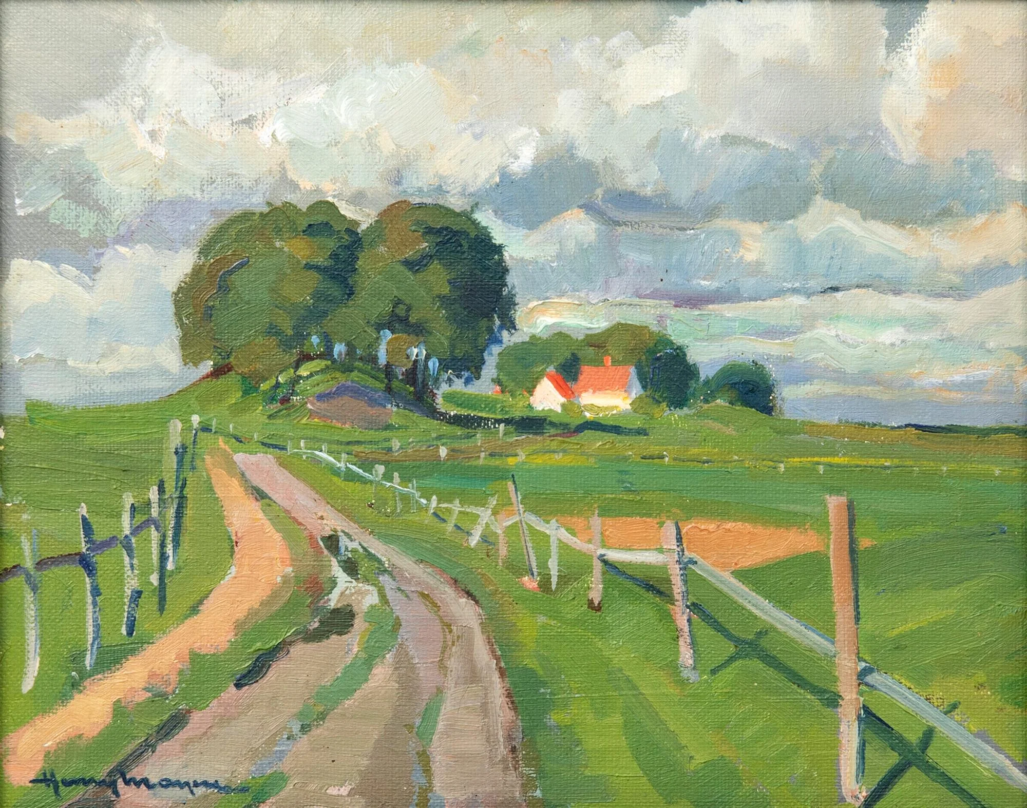 Henry Mayne, "Höstdagsjämning", motiv från Österlen. — Konst/Modern svensk konst — Bukowskis