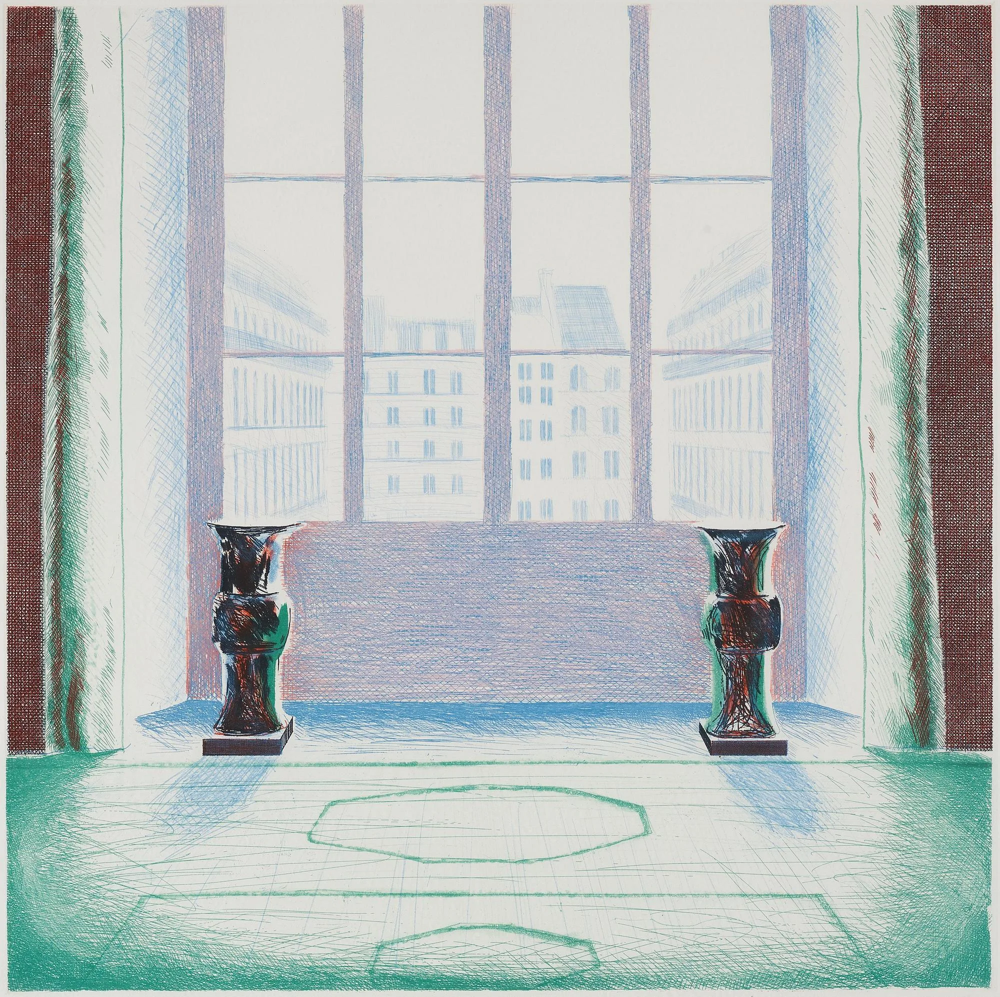 David Hockney, "Two vases in the Louvre". — Bukowskis
