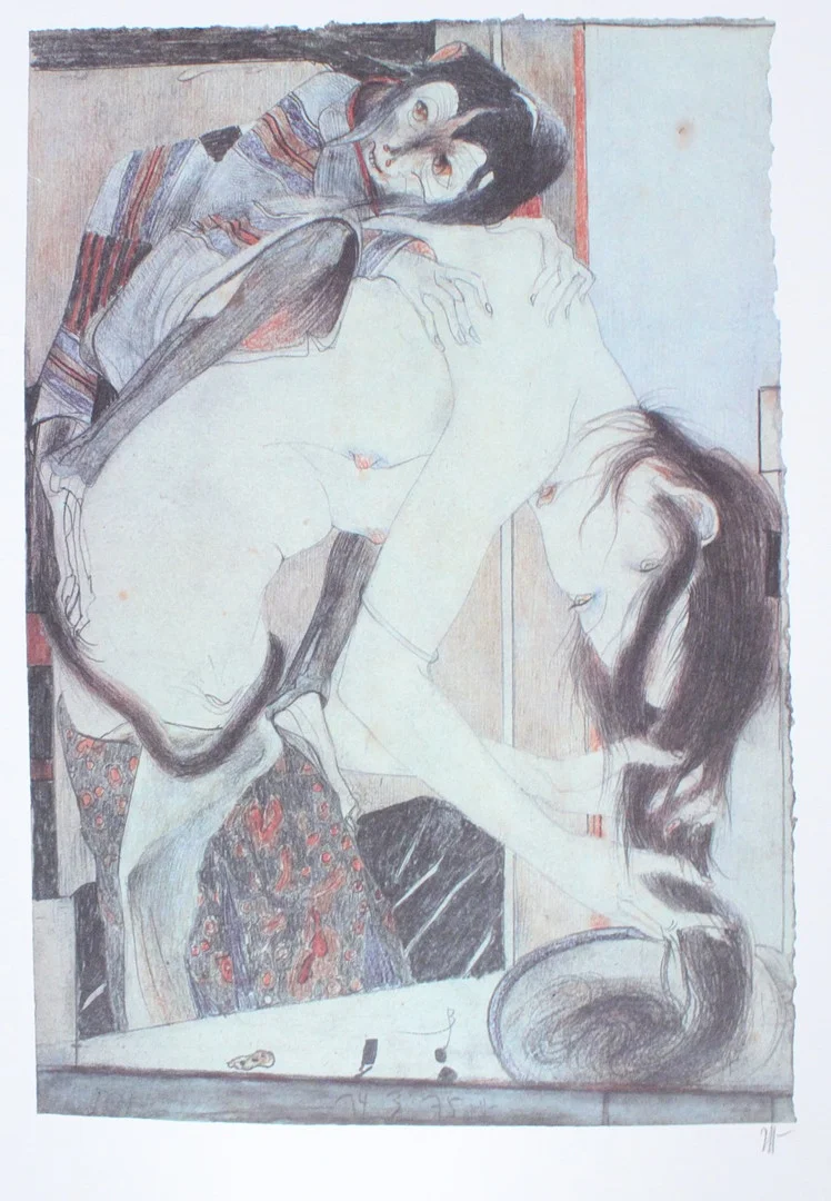 HORST JANSSEN (1929-1995). Offsetdruck, "Utamaro" signiert. — Engravings & Prints — Stockholms Auktionsverk Düsseldorf/Neuss