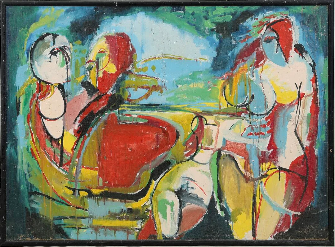 Jens Birkemose: Untitled. Unsigned. Oil on canvas. 95×130 cm. — Modern Paintings/Modern art — Bruun Rasmussen