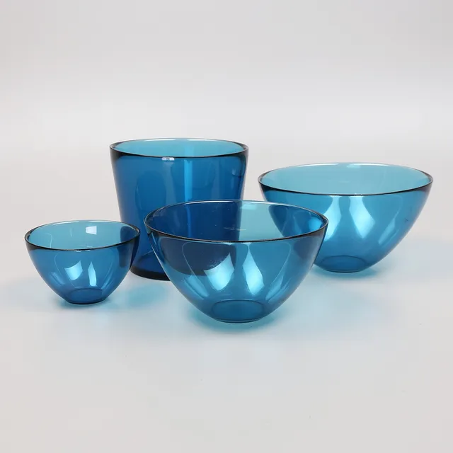 SVEN PALMQVIST. "Fuga", skålar, 4 st, glas, Orrefors.