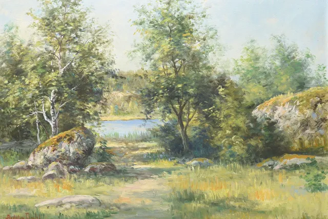 ANSHELM DAHL (1897-1964), landskapsmotiv, olja på duk.