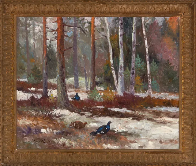 Ravn, Johannes — Orrfugl i høstskog, 1956