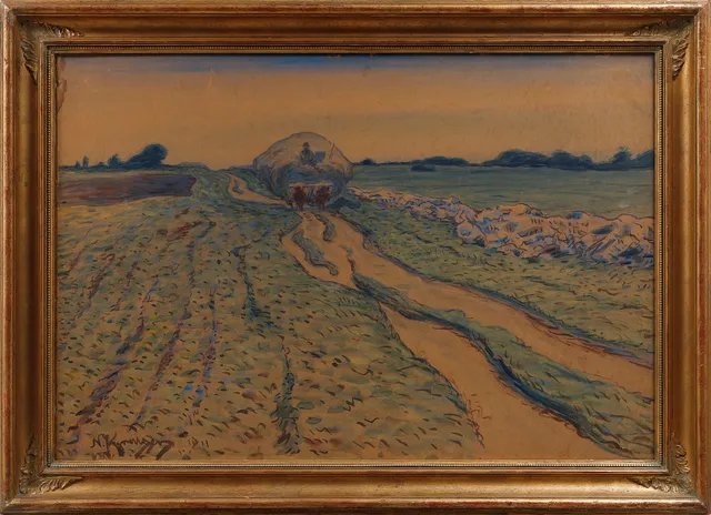 NILS KREUGER. Hölass på Öland, akvarell, signerad och daterad 1911.