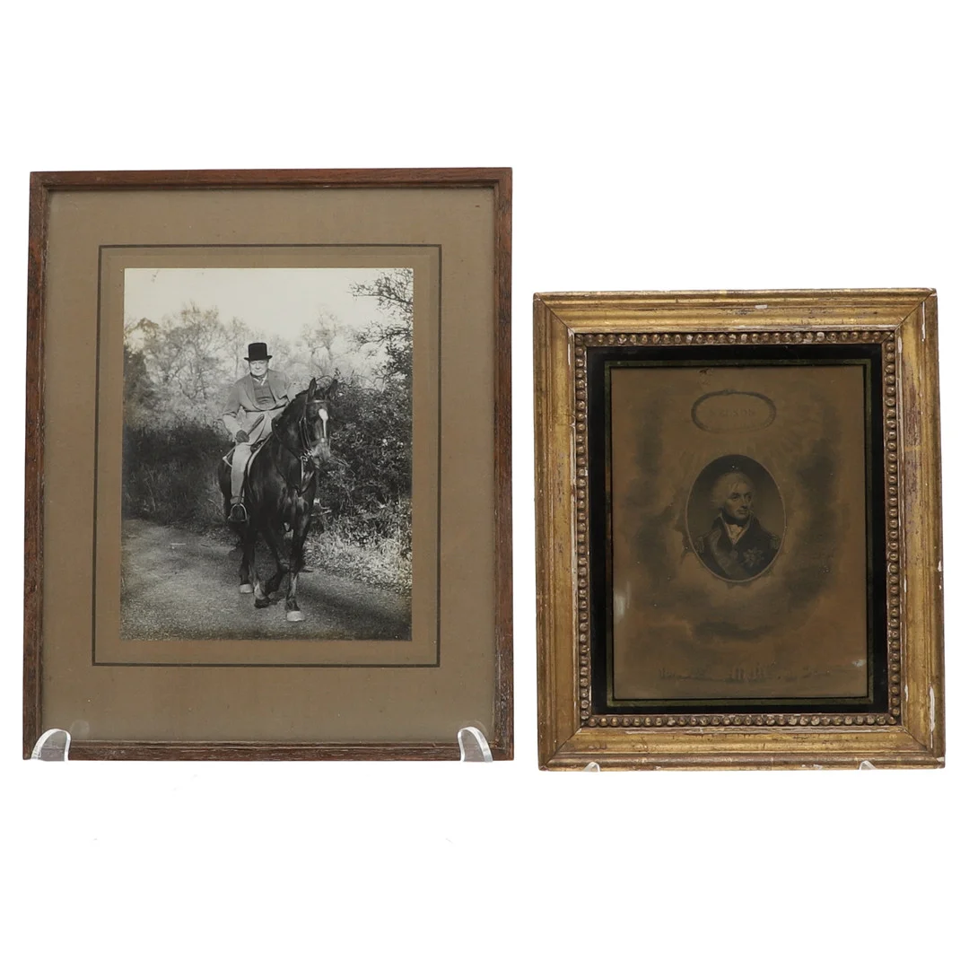 19THC NELSON PRINT & WINSTON CHURCHILL PHOTOGRAPH. — Engravings & Prints — Lawrences Auctioneers