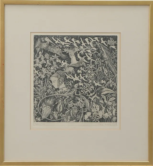 STIG ÅSBERG. ETSNING 258/310, signerad, 1900-tal.