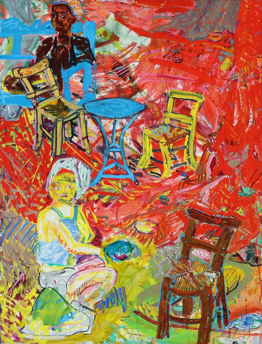 “Anna og Betty”, Crete, 1976. Signed on the reverse. Oil on canvas. 171×131 cm. — Modern Paintings/Modern art — Bruun Rasmussen