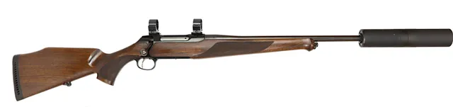 KULGEVÄR MED LJUDDÄMPARE, fabrikat Sauer, modell 202 Light Classic, kaliber .30-06, tillv.nr N28179, se-nr SE2147890.
