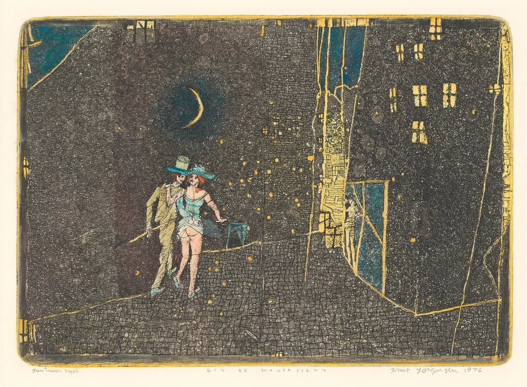 Jørgensen, Knut — "Guy de Maupassant" 1976 — Kunst/Grafikk — Blomqvist