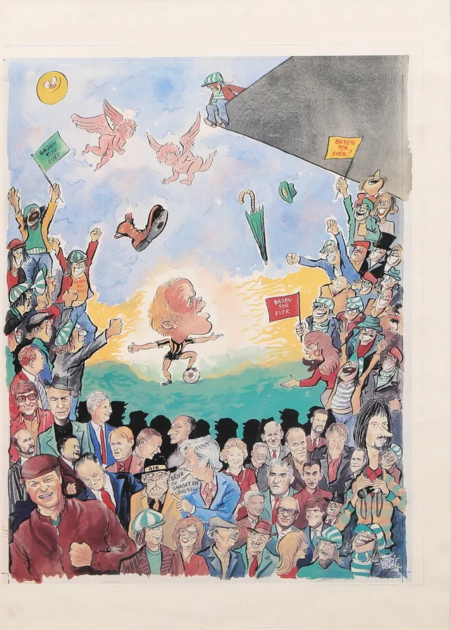 BÖRJE DORCH (1929-2004). "Bajen for ever!" ramat offsettryck, signerat och daterat i trycket 1979.