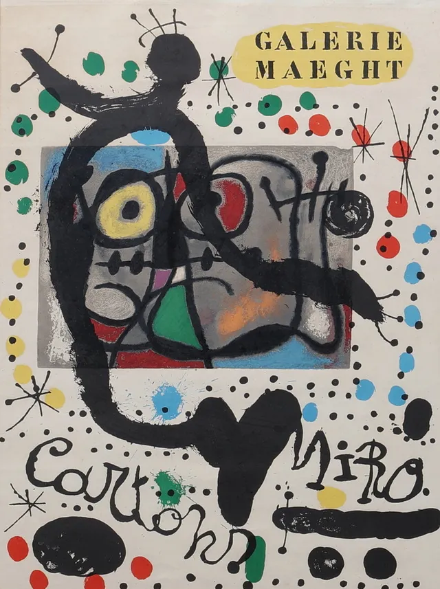 JOAN MIRÓ. "Galerie Maeght", färglitografisk affisch.