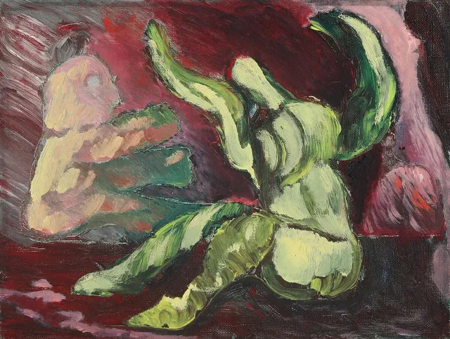 Figure composition. Signed on the reverse Svend Wiig Hansen. Oil on canvas. 28×37 cm.