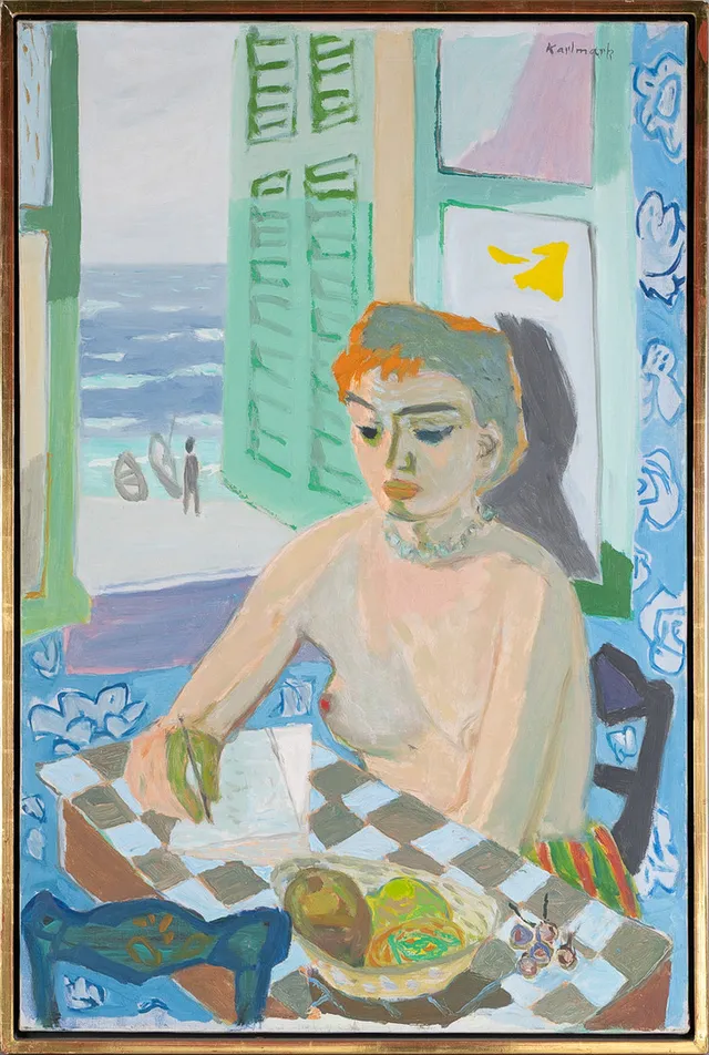 GERHARD KARLMARK. "Fönster vid medelhavet", olja på duk.