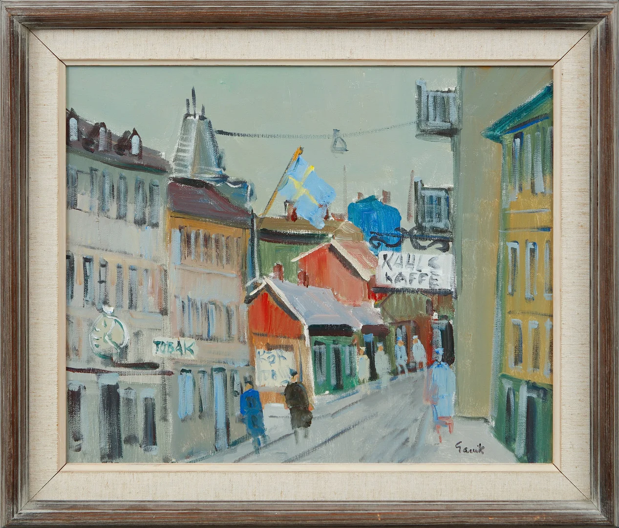 TAGE GAVIK. "Allmänna vägen, Majorna", olja på duk, signerad. — Paintings — Göteborgs Auktionsverk