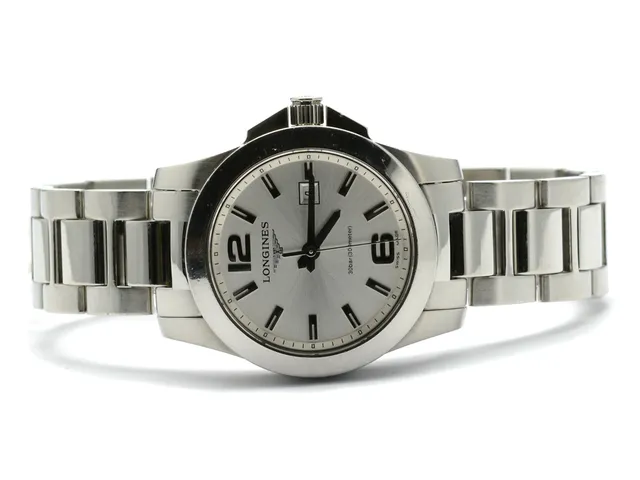 Longines, Conquest, (300m), refnr.L3.277.4, snr.39343413, damur, stål, quartz, datum, safirglas, batteribyte krävs, originallänk, viklås
