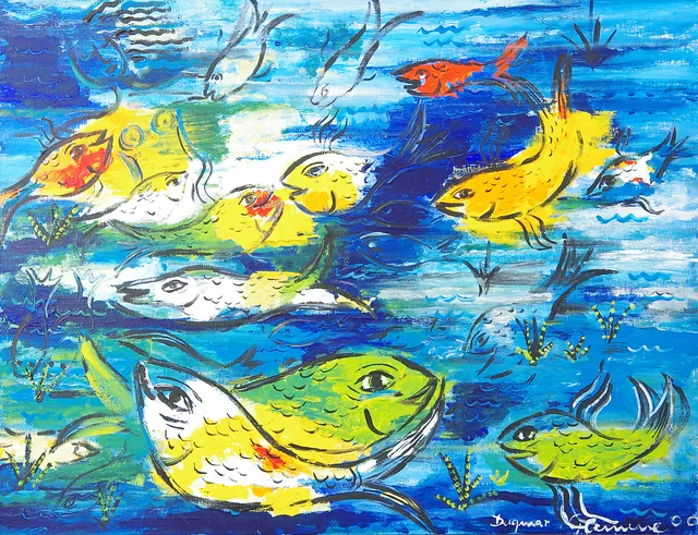 DAGMAR GLEMME. "The sea of Posidon", olja på duk.