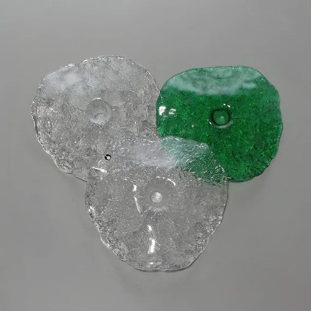 UNO WESTERBERG. ljusstakar, 3 st, glas, "Manet", Pukeberg.