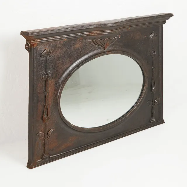 SPEGEL, s.k "Over mantle piece", England, jugend, gjutjärn.
