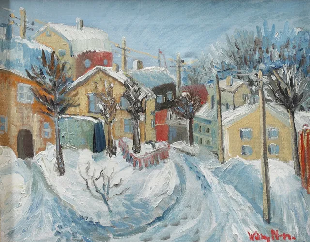 WALBORG NORRMAN. Stadsbild. Olja på duk, signerad.