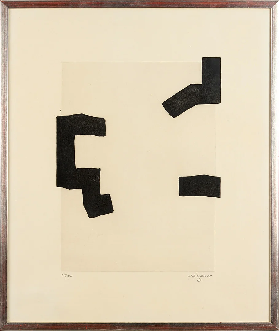 EDUARDO CHILLIDA (1924-2002): ''Leku VI'' (1970), signerad, numrerad, 28/50 etsning och akvatint. — Engravings & Prints — Crafoord Auktioner Stockholm