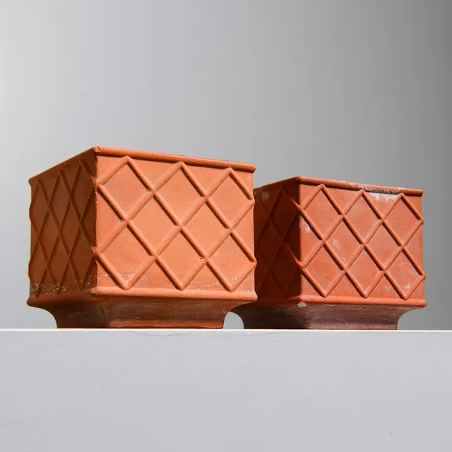 WILHELM KÅGE. "Planta", krukor, 2 st, Gustavsberg, 1940-tal.
