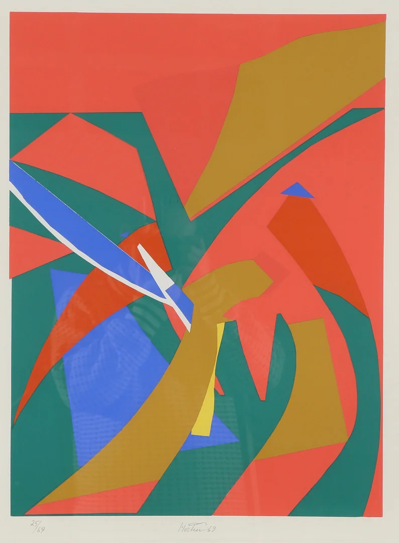 RICHARD MORTENSEN. Konkret komposition, serigrafi. — Engravings & Prints — Bidstrup Auktioner