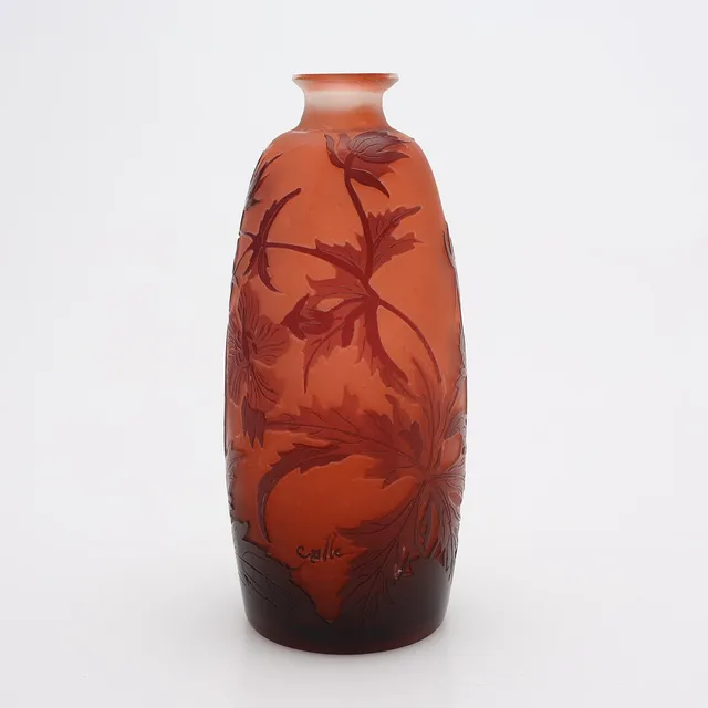 ÉMILE GALLÉ. VAS/FLAKONG, ART NOUVEAU, 1910/20-TAL.
