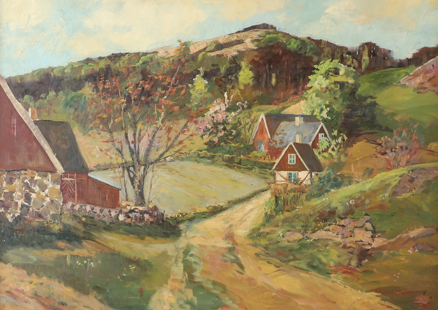 EMIL RUNEFJORD. Björkeröd med Håkull, olja på duk, signerad. — Paintings — Helsingborgs Auktionskammare