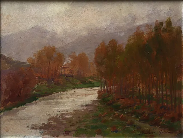 DOMINGO SOLER. River landscape.