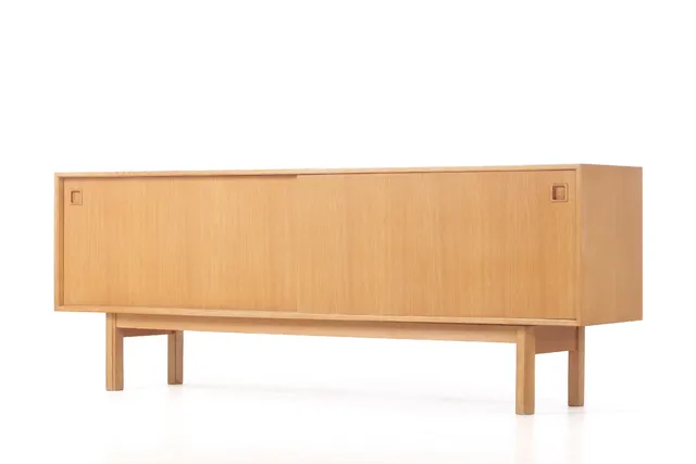 Omann Junior. Low oak sideboard, model 21, 1960s