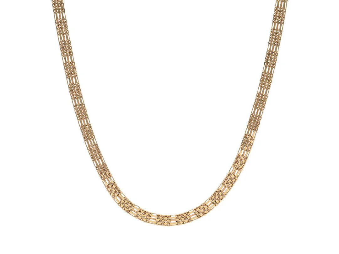 COLLIER, 18K guld, x-länk, bredd 6,3 mm, längd 42,5 cm, vikt 19,2 g. — Smycken/Collier — Kaplans