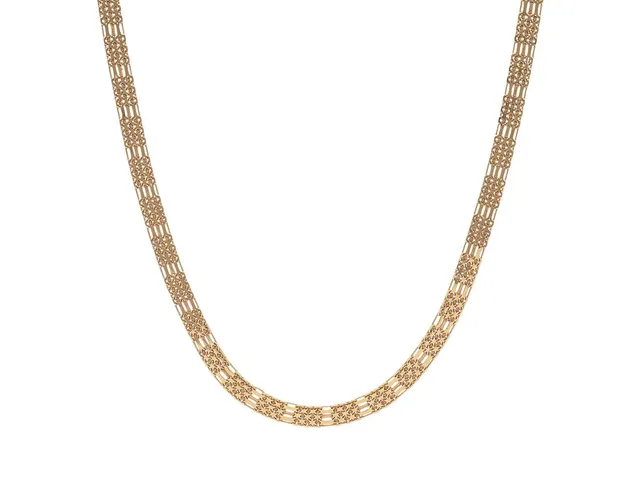 COLLIER, 18K guld, x-länk, bredd 6,3 mm, längd 42,5 cm, vikt 19,2 g.
