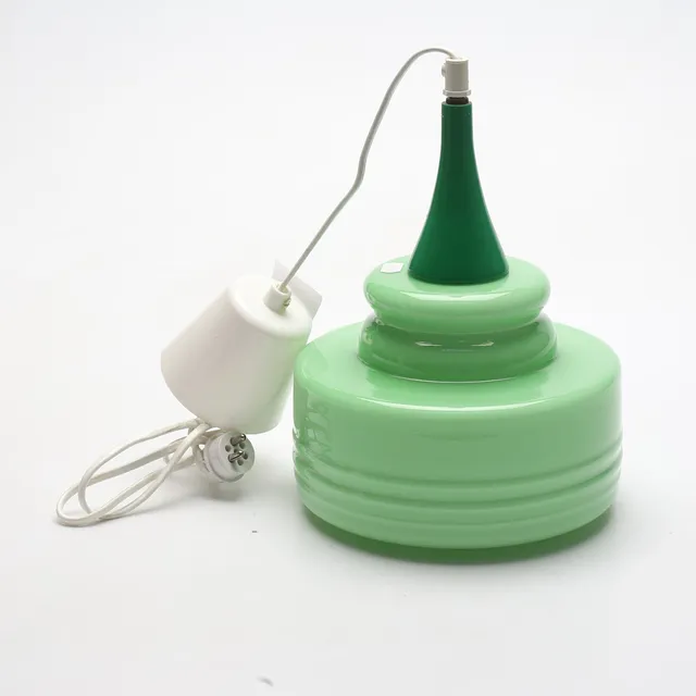 TAKLAMPA, glas och plast, 1960/70-tal, höjd ca. 25 cm.