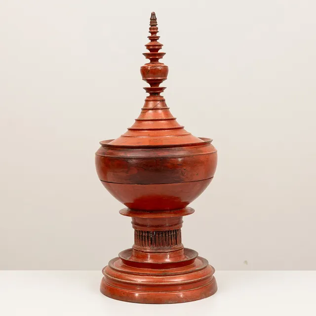 FÖRVARINGSKÄRL, lackarbete, Burma, 1900-tal.