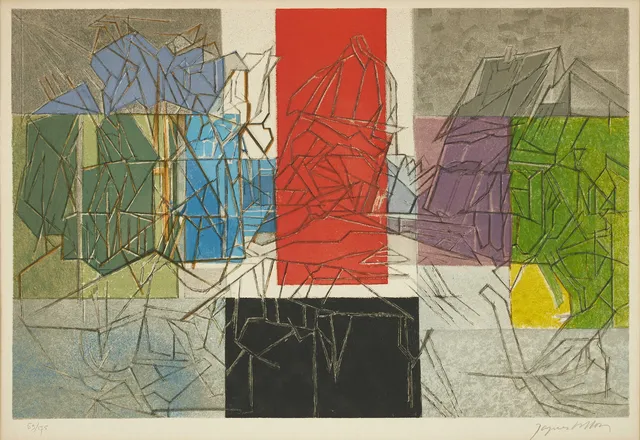 JACQUES VILLON (Frankrike, 1875-1963), "Le Pigeonnier Normand", 1962, signerad och numrerad 59/175, färglitografi.