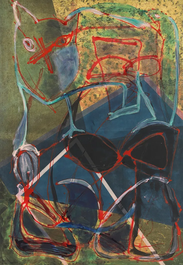 ULRIKA WAGNER (1953-1999). "Mor och Dotter", blandteknik.