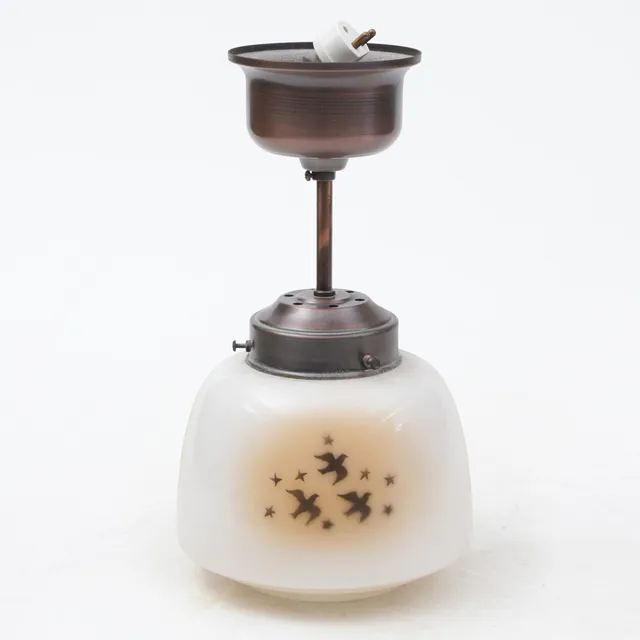 TAKLAMPA, glas/metall, ca 1930.
