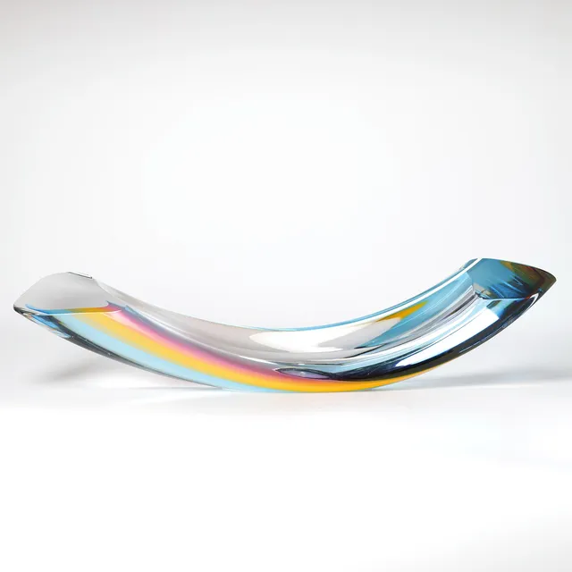 GÖRAN WÄRFF. "Regnbåge", Unik skulptur, Kosta Boda, signerad.
