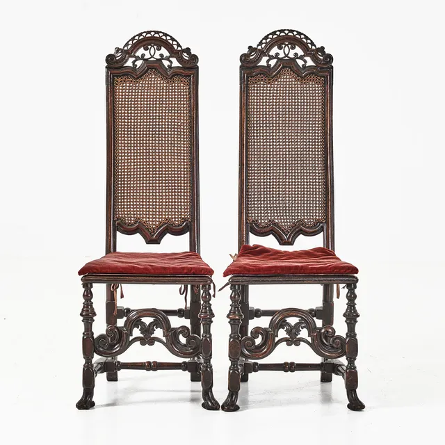 STOLAR, 1 par, William and Mary, England, omkr. 1700.