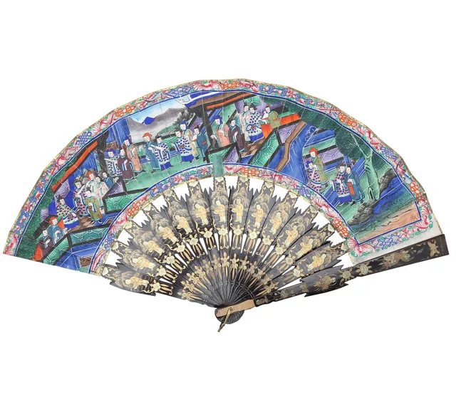 Chinese "thousand faces” fan, 19th Century.